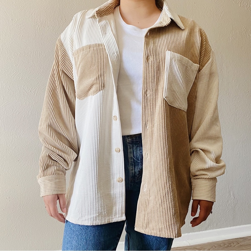 Neutral Colorblock Corduroy